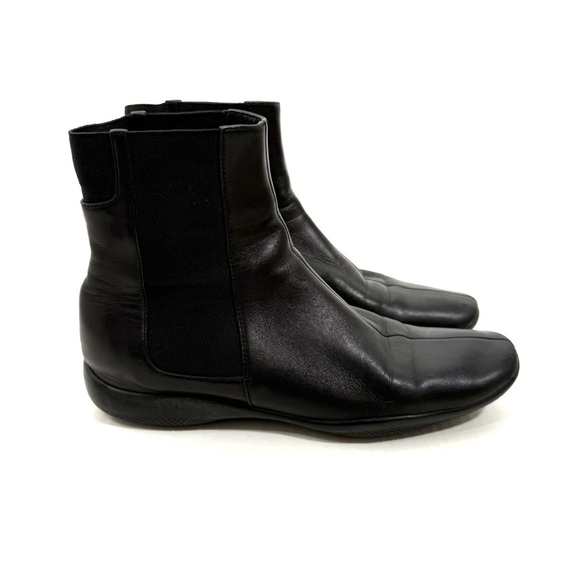 Prada Y2K Leather Square Toe Boots - Picture 1 of 10